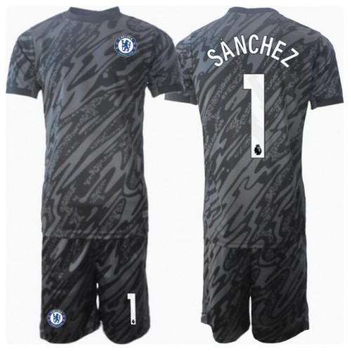 Fotbalové Dres Chelsea Robert Sanchez #1 Brankářské Dětské Venkovní 2024-25 Krátký Rukáv (+ trenýrky)